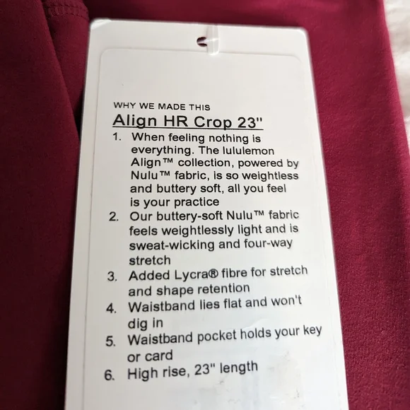 Brand New Lululemon Align Cropped Leggings (Size 6, 23") - Picture 2 of 5